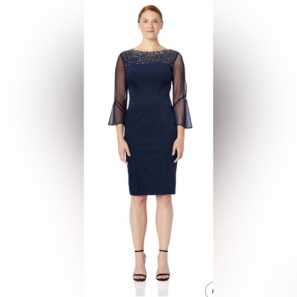Alex Evenings Midnight Blue Embellished Gown